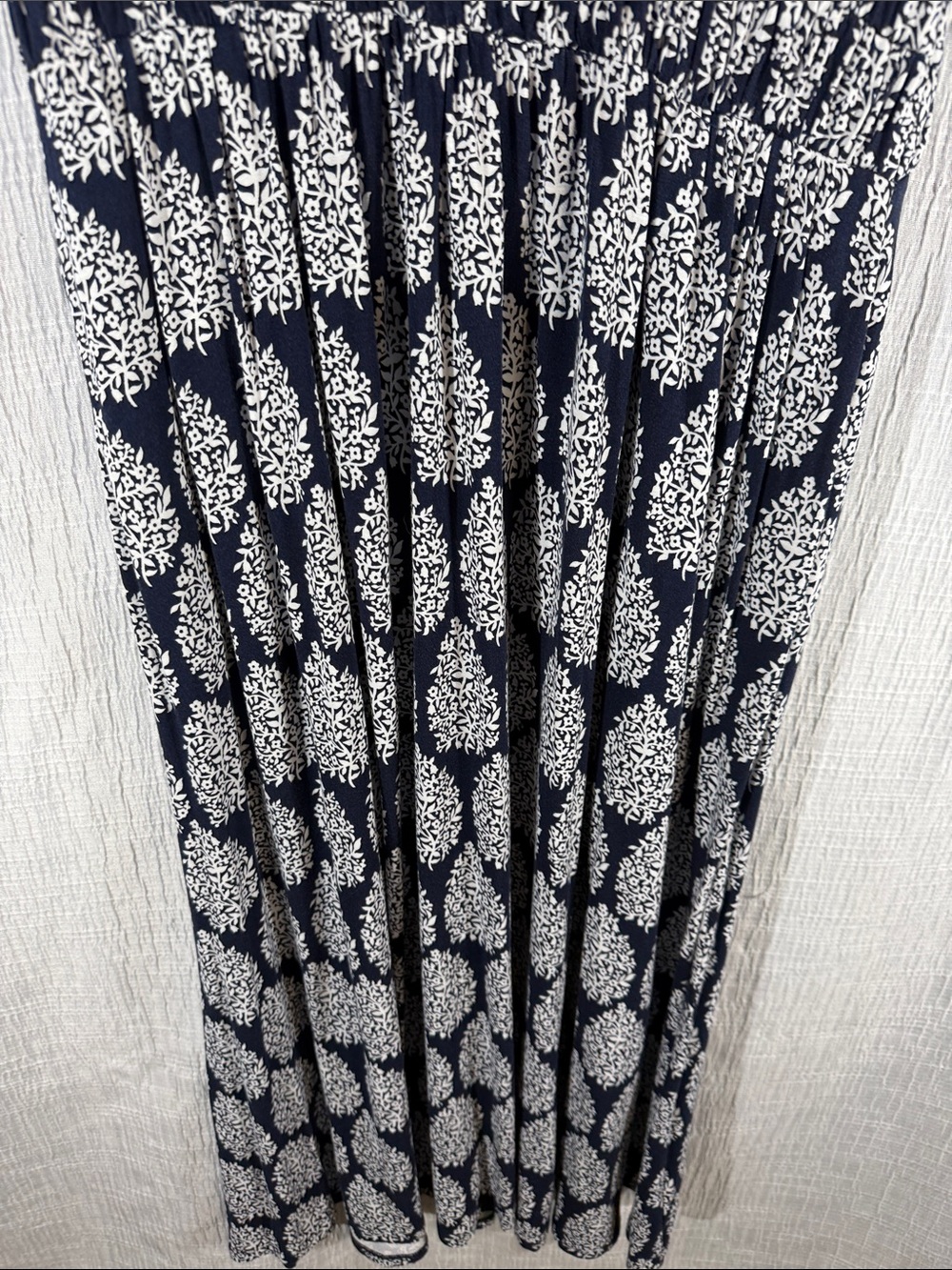 BODEN Rosanna Jersey Midi Tea Dress Sz 10 Blue French Navy Floret Paisley - Picture 7 of 9